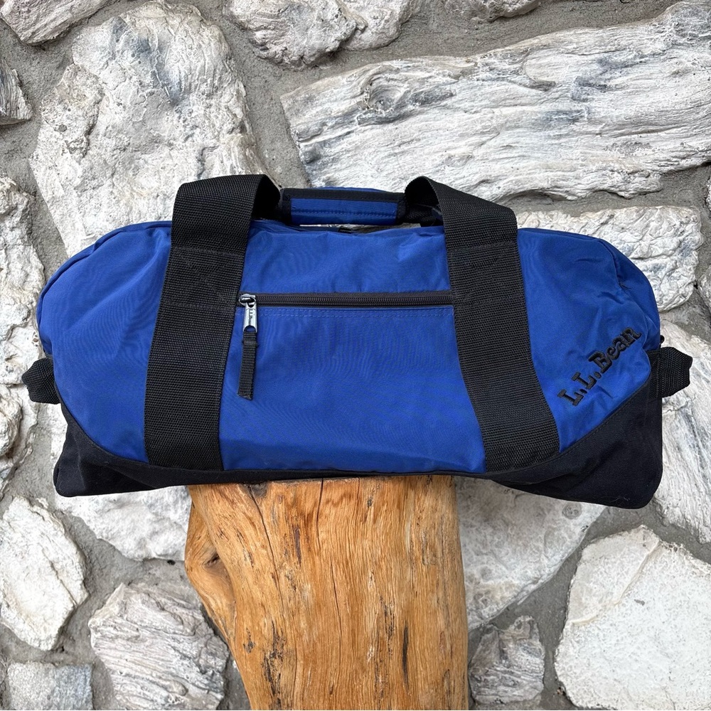 L.L. Bean Men's Blue and Black Duffel Bag Adventure Bag